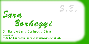sara borhegyi business card